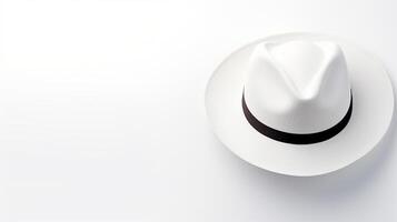 ai generado foto de blanco fedora sombrero aislado en blanco antecedentes. ai generado