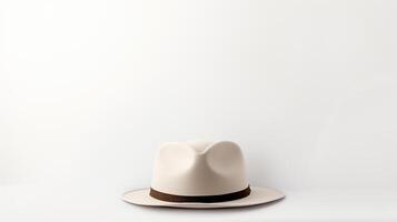 AI generated Photo of White Fedora Hat isolated on white background. AI Generated