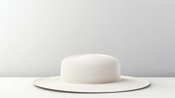 AI generated Photo of White Sun hat isolated on white background. AI Generated