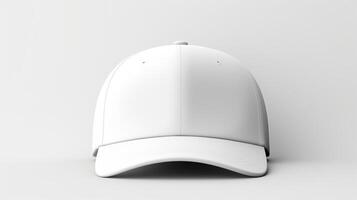 AI generated Photo of White Fitted Cap isolated on white background. AI Generated