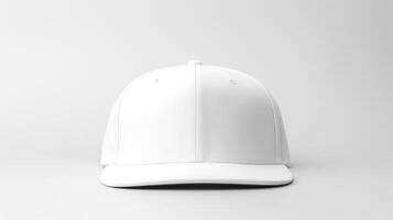 ai generado foto de blanco snapback aislado en blanco antecedentes. ai generado