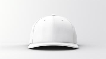 AI generated Photo of White Snapback isolated on white background. AI Generated