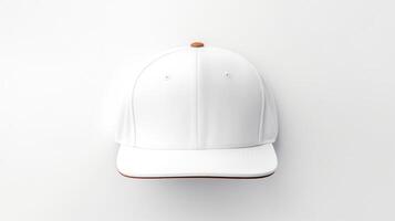 AI generated Photo of White Snapback isolated on white background. AI Generated