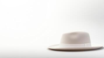 AI generated Photo of White Boater Hat isolated on white background. AI Generated