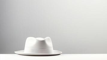 ai generado foto de blanco fedora sombrero aislado en blanco antecedentes. ai generado