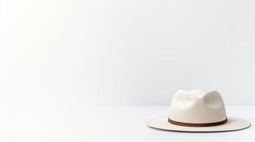 AI generated Photo of White Fedora Hat isolated on white background. AI Generated