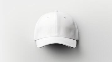 ai generado foto de blanco equipado gorra aislado en blanco antecedentes. ai generado