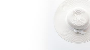 AI generated Photo of White Sun hat isolated on white background. AI Generated