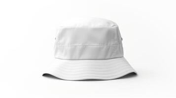 AI generated Photo of White Bucket Hat isolated on white background. AI Generated