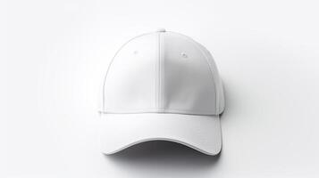 AI generated Photo of White Fitted Cap isolated on white background. AI Generated