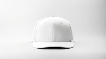 ai generado foto de blanco snapback aislado en blanco antecedentes. ai generado