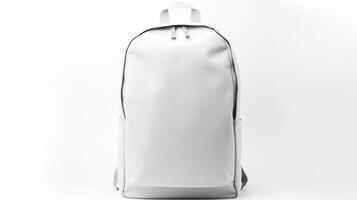 AI generated White Cycling Backpack Bag isolated on white background with copy space for advertisement. AI Generated photo