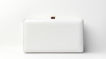 AI generated White Box Clutch Bag isolated on white background with copy space for advertisement. AI Generated photo