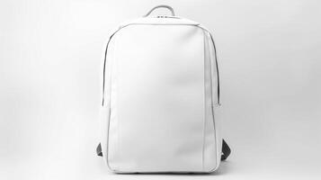 AI generated White Cycling Backpack Bag isolated on white background with copy space for advertisement. AI Generated photo