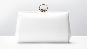 AI generated White Minaudiere Bag isolated on white background with copy space for advertisement. AI Generated photo