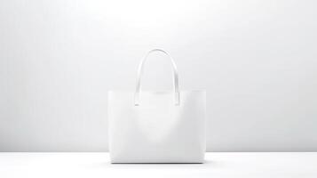 AI generated White Tote Bag isolated on white background with copy space for advertisement. AI Generated photo