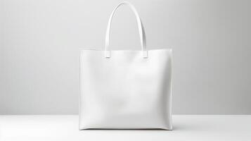 AI generated White Tote Bag isolated on white background with copy space for advertisement. AI Generated photo