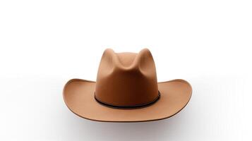 AI generated Photo of Tan Cowboy Hat isolated on white background. AI Generated