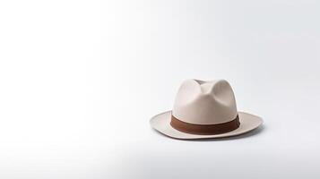 AI generated Photo of White Trilby Hat isolated on white background. AI Generated