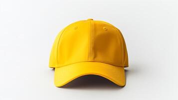 AI generated Photo of Yellow Dad Cap isolated on white background. AI Generated