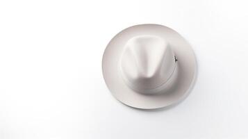 AI generated Photo of White Trilby Hat isolated on white background. AI Generated