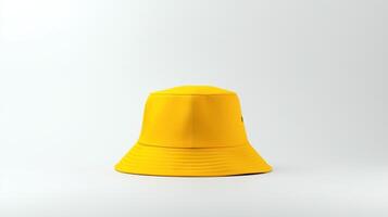 ai generado foto de amarillo Cubeta sombrero aislado en blanco antecedentes. ai generado