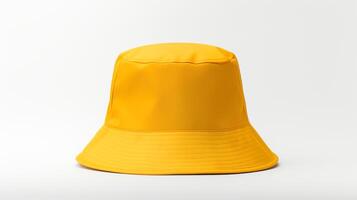 AI generated Photo of Yellow Bucket Hat isolated on white background. AI Generated