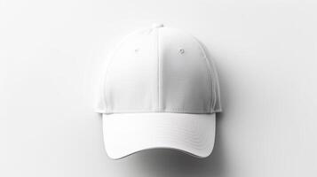 ai generado foto de blanco béisbol gorra aislado en blanco antecedentes. ai generado