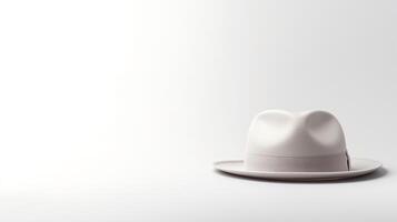 AI generated Photo of White Trilby Hat isolated on white background. AI Generated