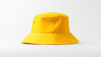 AI generated Photo of Yellow Bucket Hat isolated on white background. AI Generated