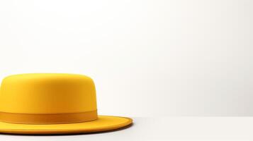 ai generado foto de amarillo canotié sombrero aislado en blanco antecedentes. ai generado