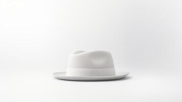 AI generated Photo of White Trilby Hat isolated on white background. AI Generated