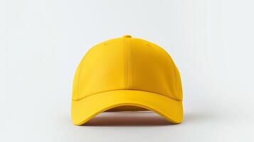 AI generated Photo of Yellow Cycling Cap isolated on white background. AI Generated