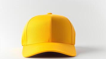 ai generado foto de amarillo camionero gorra aislado en blanco antecedentes. ai generado