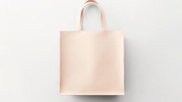 AI generated Beige Tote Bag isolated on white background with copy space for advertisement. AI Generated photo