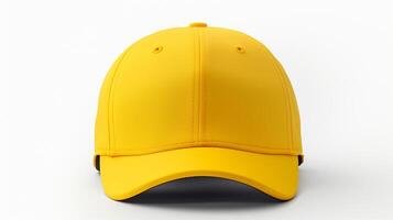 AI generated Photo of Yellow Cycling Cap isolated on white background. AI Generated