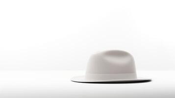 AI generated Photo of White Trilby Hat isolated on white background. AI Generated