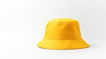 AI generated Photo of Yellow Bucket Hat isolated on white background. AI Generated