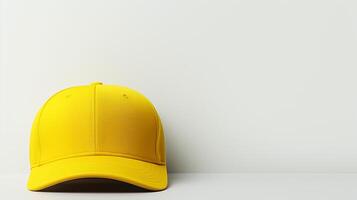 AI generated Photo of Yellow Fitted Cap isolated on white background. AI Generated