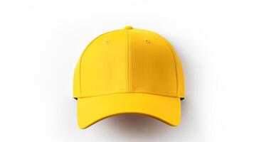 ai generado foto de amarillo visera gorra aislado en blanco antecedentes. ai generado