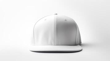 ai generado foto de blanco snapback aislado en blanco antecedentes. ai generado