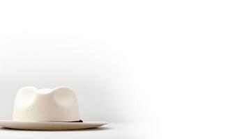 ai generado foto de blanco fedora sombrero aislado en blanco antecedentes. ai generado