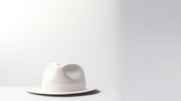 ai generado foto de blanco fedora sombrero aislado en blanco antecedentes. ai generado