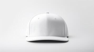 AI generated Photo of White Snapback isolated on white background. AI Generated