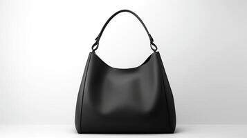 AI generated Black Hobo Bag isolated on white background with copy space for advertisement. AI Generated photo