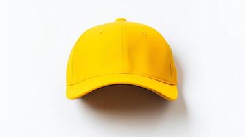 AI generated Photo of Yellow Cycling Cap isolated on white background. AI Generated