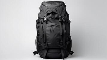 AI generated Black Tactical Backpack Bag isolated on white background with copy space for advertisement. AI Generated photo