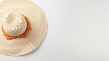 AI generated Photo of White Sun hat isolated on white background. AI Generated
