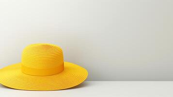 AI generated Photo of Yellow Sun hat isolated on white background. AI Generated