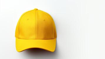 AI generated Photo of Yellow Snapback isolated on white background. AI Generated